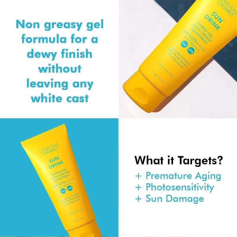 Conscious Chemist Sun Drink Hybrid Lightweight Gel Sunscreen SPF50 PA++++ Super Saver - Pack Of 2, 50 g-4.webp